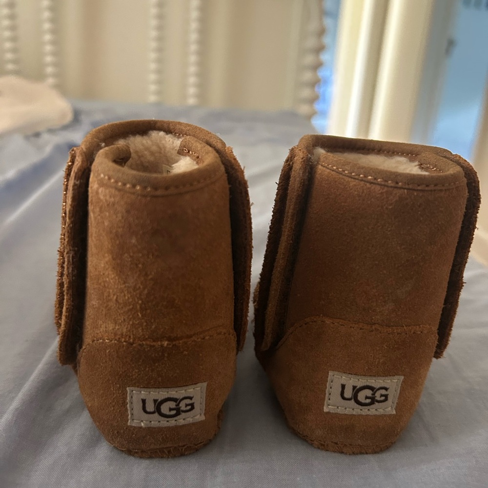 UGG Tan Baby Booties with Plush Lining